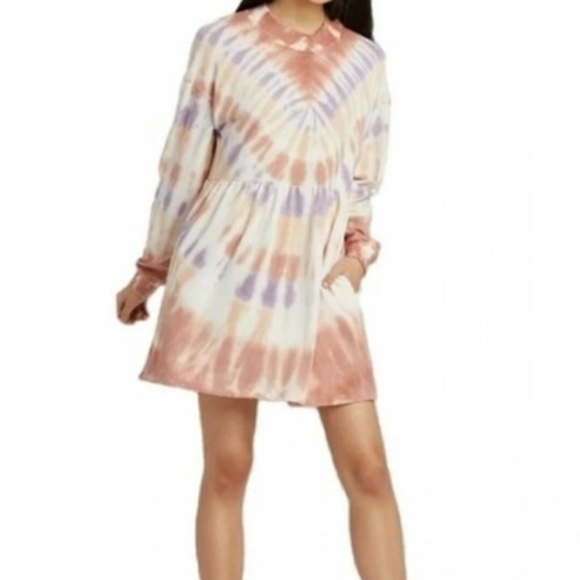 3/$20 wild fable • tie dye sweatshirt dress with pockets - Picture 2 of 5